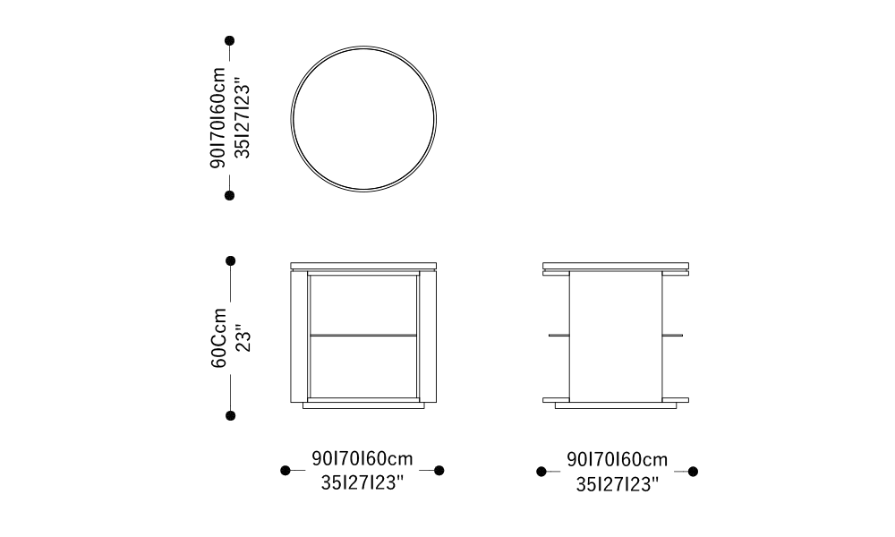 Image of the main dimensions of the product